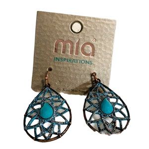 4 for $25 MIA Bohemian Rose Gold Turquoise Earnings